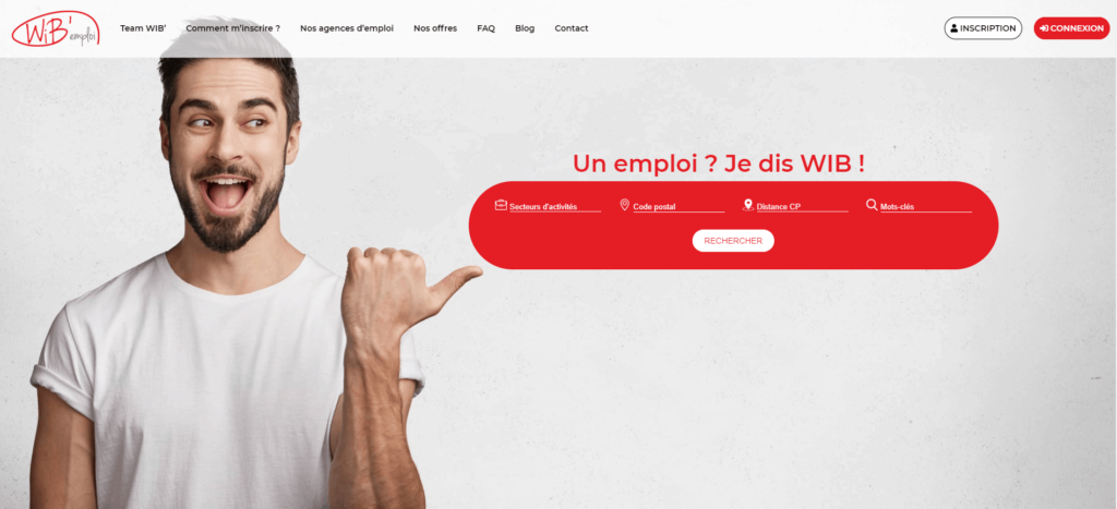 Page d'accueil du site WiB'emploi